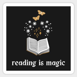 Reading is Magic [moths] Sticker